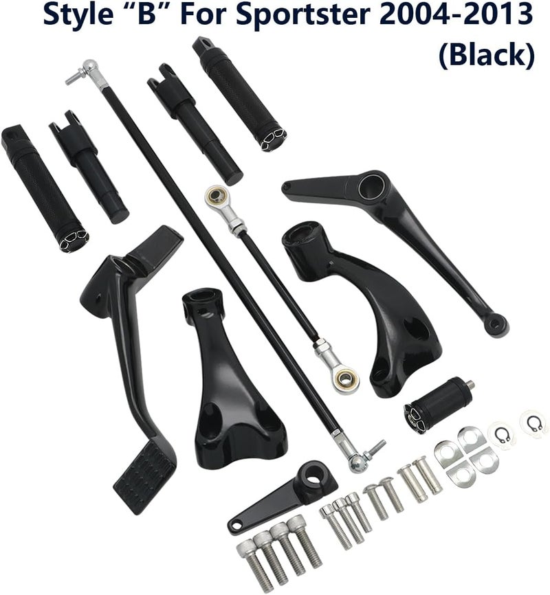 FENGREN Motorcycle Footrests Forward Controls Complete Kit Pegs Levers Linkages for Harley 2004-2013 Sportster XL 883 1200 Forty Eight XL883 XL1200 - Image 3